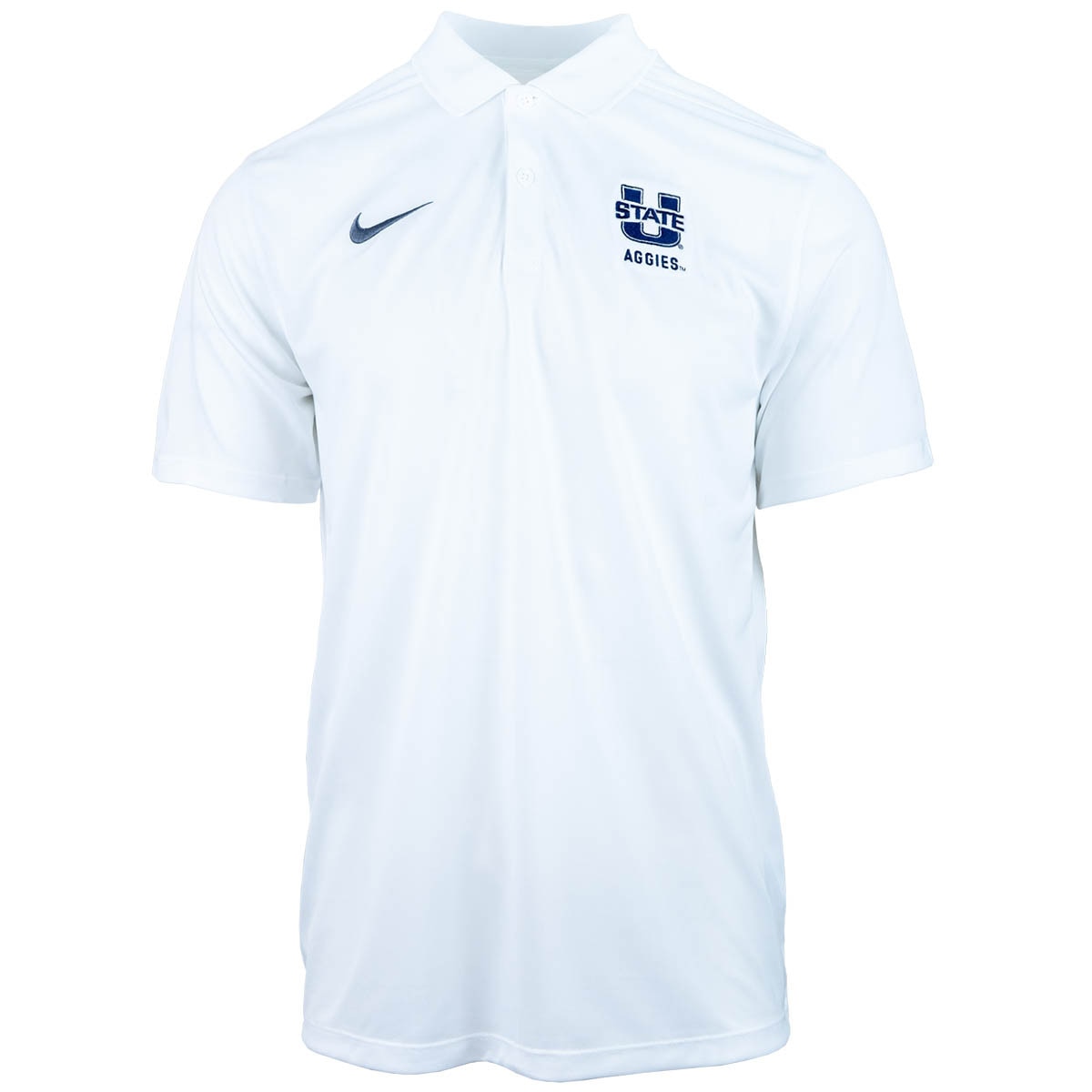 Men's nike u-state aggies white polo